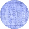 thumbnail image 1 of Ahgly Company Machine Washable Indoor Round Abstract Blue Contemporary Area Rugs, 5' Round, 1 of 4
