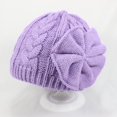 thumbnail image 4 of Generic Children's Beach Hats Baby Winter Warm Bow Knitted Woolen Hat Cotton Lining Baby Girls Cute Hat Baby Winter Hat Baby Hat Baby Boy Beanie Baby Girl Beanie(,Purple), 4 of 7