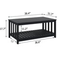 thumbnail image 2 of Black Modern Coffee Table with Storage Shelf 2-Tier Living Room Table Rectangular Center Table 40 Inch Wooden Coffee Tables for Living Room Furniture for Living Room, Meeting Room, Office, 2 of 18