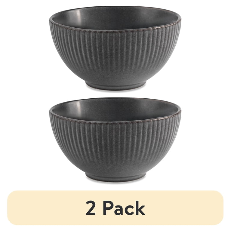 Stoneware Cereal Bowl with Textured Ribbed Finish photo 1