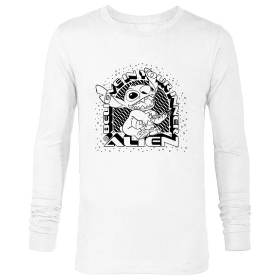 Disney Stitch Believe in Your Inner Alien Coloring Book - Long Sleeve T-Shirt for Men - Customized-White