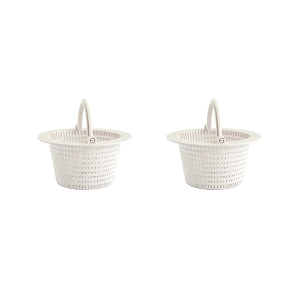 FibroPool Swimming Pool Skimmer Basket with Handle (2 Pack) Replacement Strainer for Leaves and Debris - Compatible with Above Ground Pools