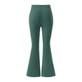 thumbnail image 6 of Inleife Women's Teal Bow Army Creen Flare Pants Fashion Ladies High Elastic Waist Yoga & Casual Wide Leg Trousers, 6 of 6
