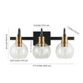 thumbnail image 4 of JONATHAN Y Marais 21.5" 3-Light Iron/Glass Rustic Vintage LED Vanity Light, Black/Brass Gold, 4 of 8