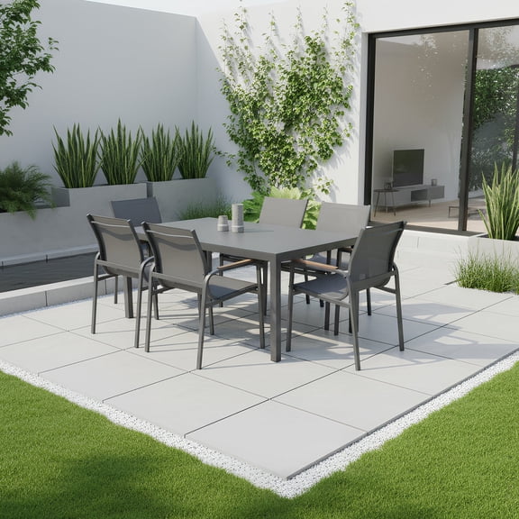 Bossa Juego de Comedor para Exterior, Patio, Terraza o Piscina para 6 Personas Resistente a la Intemperie Morana