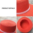 thumbnail image 3 of Sombrero de ala ancha y plana con parte superior de perla para mujer, de circunferencia de 56 a 58 cm, sombrero para el sol, plegable, para exteriores, para verano, 3 of 5