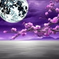 thumbnail image 6 of WYYP Purple Flowers, Full Moon Round Tablecloth - Outdoor Picnic Camping and Indoor Kitchen Dining Party - 100% Polyester Waterproof Resistant Fabric White, 6 of 8