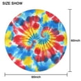 thumbnail image 6 of Colorful Tie Dye Pattern Round Tablecloth 60"x60",Wrinkle Wipeable Table Cloth for Kitchen Dining Room Picnic Patio Party, 6 of 6