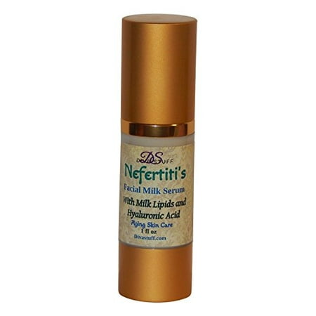 Nefertiti's Facial Milk Serum For Aging Skin, Made with Milk Lipids and Hyaluronic Acid, By Diva Stuff, (Made With The Best Stuff On Earth)