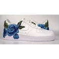 thumbnail image 3 of Ni&ke Air Force 1 Custom Blue Rose Flower Floral White Mens Shoes Mens Womens, 3 of 6