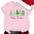 thumbnail image 4 of Bibifish Womens Tshirts Simple Christmas Tree Print T Shirts Soft Smooth Crewneck Short-Sleeve Tshirts Summer Daily Holiday Party Trendy Tees, 4 of 4