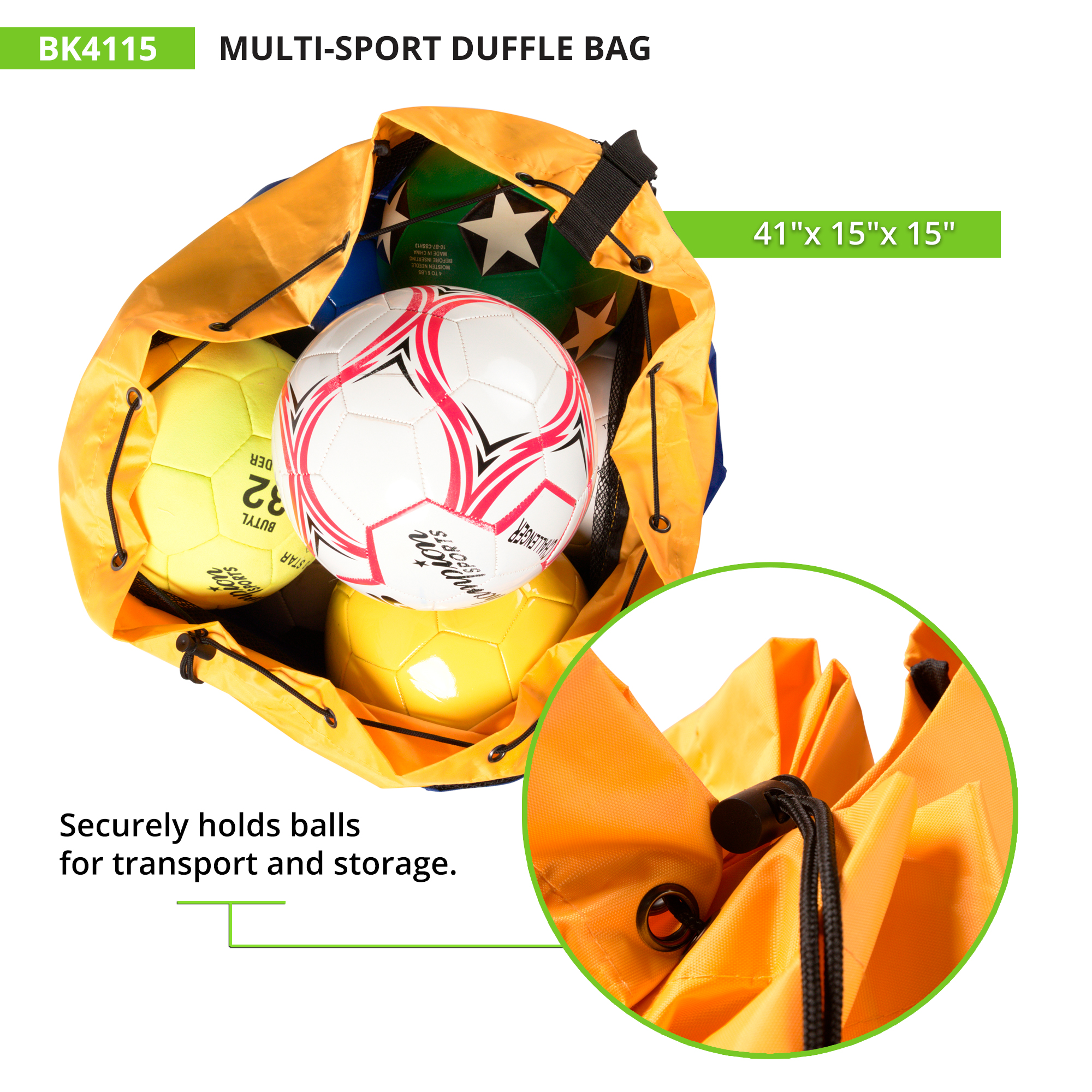 Champion Sports Multi-Sport Duffle Bag, Blue and Gold