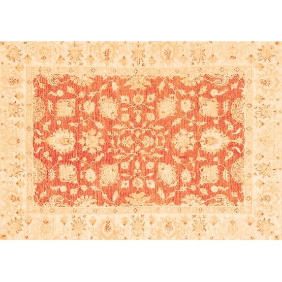 Ahgly Company Indoor Rectangle Oriental Orange Traditional Area Rugs, 2' x 3'