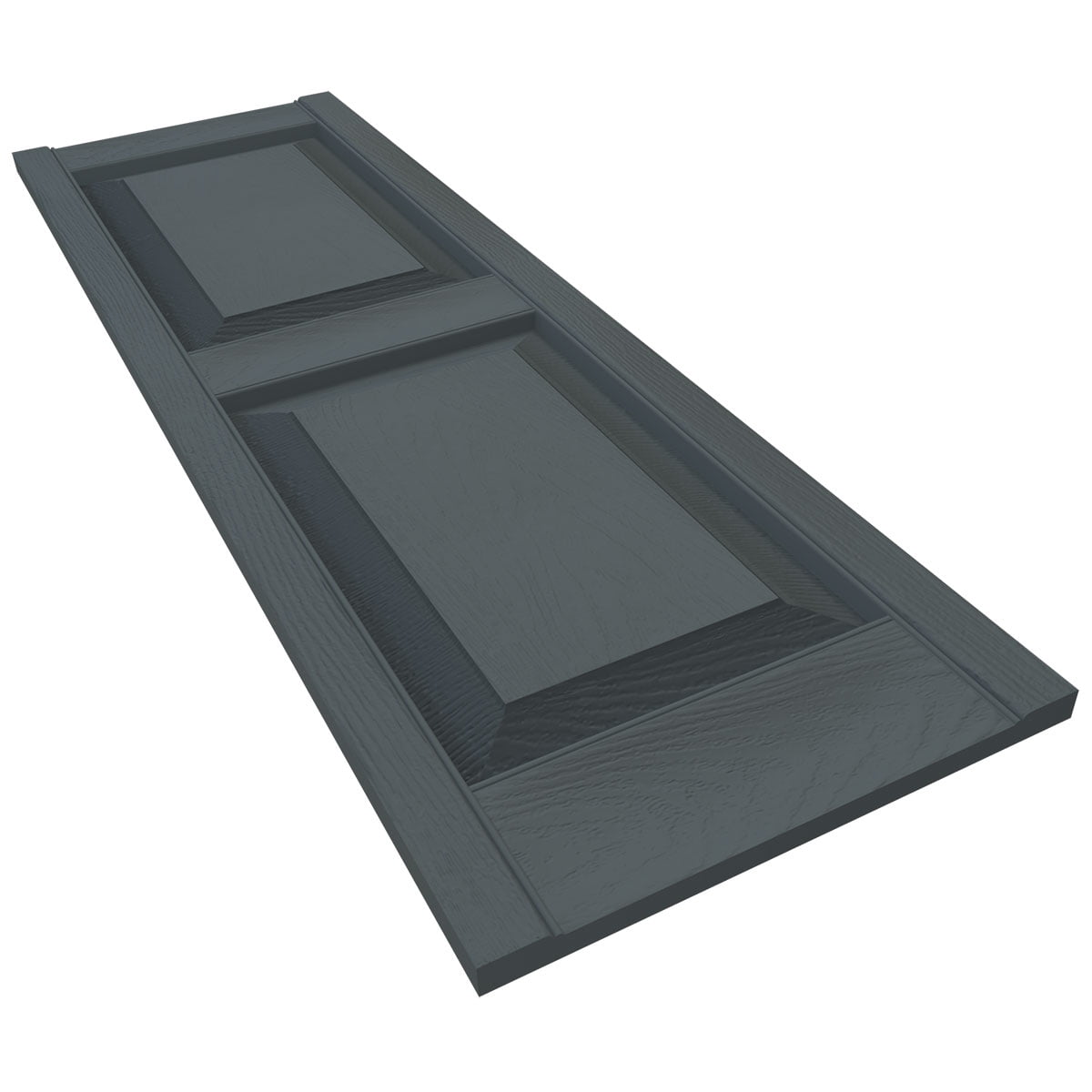 Ekena Millwork 14 3/4"W x 55"H Mid-America Vinyl, Standard Size Williamsburg Double Panel Shutters, w/Installation Shutter-Lok's & Matching Screws (Per Pair), 419 - Storm Cloud