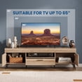 thumbnail image 3 of Mid Century Modern TV Stand for TVs up to 65 Inch, Entertainment Center Media Console Table with 2 Cabinets and Drawer,Oak, 3 of 9