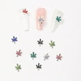 thumbnail image 4 of Lohuatrd 10 Pcs Nail Art Accessories Maple Leaf Shape Shiny Rhinestone 3D Reusable Stainless Lightweight Nail Jewelry Nail Beauty Ornaments, 4 of 8