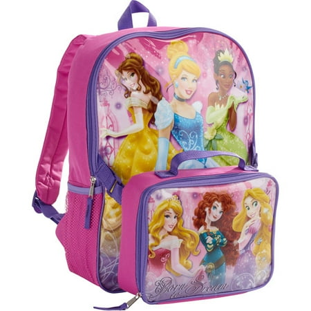 Disney Princess "Born to Dream" Backpack with Detachable Lunchbox