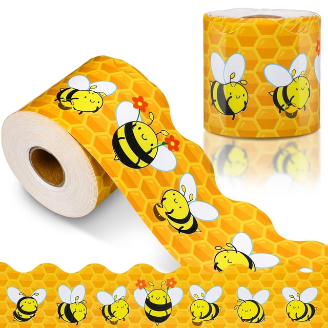 Tablón de anuncios con borde en espiral con forma de abeja, 21 m x 7,6 cm, decoración de aula