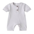 thumbnail image 1 of Combinaison une Pièce Unie pour Bébé Fille Garçon, Manches Courtes, Boutons, Vêtements en Coton, 1 of 6