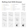 thumbnail image 3 of 4 Tier Rolling Utility Cart with Drawer,REBECAT Utility Cart Made of Multifunctional Storage Organizer Tool for Kitchen,Bathroom,Living Room,Office(Gray), 3 of 6