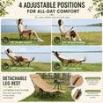 thumbnail image 5 of Folding Camping Chairs, Camping Lounge Chair with Detachable Footrest Adjustable Backrest, Portable Folding Chair for Camping, Hiking, Backpacking, Khaki, 5 of 7