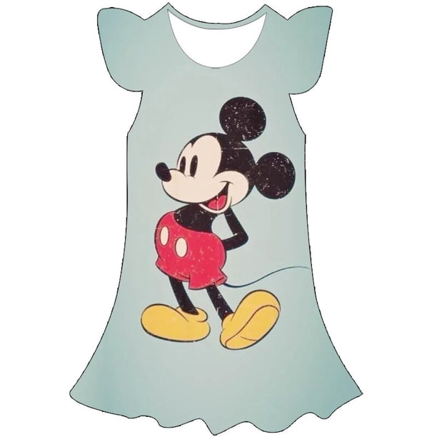 Serie de Disney, vestido de Minnie Mouse, ropa de verano para niños, vestidos para niñas, faldas informales de una pieza con dibujos animados bonitos, disfraz 6T Gao Jinjia LED