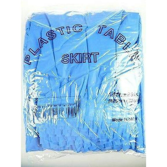 Plastic Table Skirt Adhesive Pleated, 29-Inch x 14-feet, Royal Blue