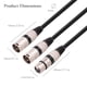 thumbnail image 2 of XLR Female To Male Mic Cable Noise Reduction XLR Female To Dual XLR Male Cable, 2 of 9