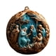 thumbnail image 3 of Wmhnj Adorno navideño redondo plano de acrlico para rbol de Navidad con diseño en relieve 3D de temtica religiosa, 8 x 8 x 3 cm, 3 of 9