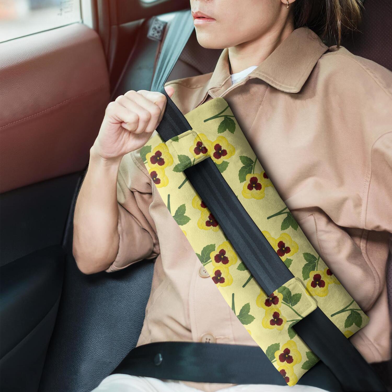 Aesthetic Watercolor Flower Mastectomy Pillow - Artistic Seatbelt Cushion for Car