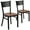 Cherry Wood Seat/Black Metal Frame, variant on Flash Furniture 2 Pk. HERCULES Series Black Grid Back Metal Restaurant Chair - Black Vinyl Seat