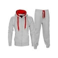 thumbnail image 1 of Innerwin Hoodies Color Block Men Sweatsuit Sports Zip Up Regular Fit Tracksuit Set Style-O M, 1 of 2