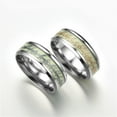 thumbnail image 4 of Glow in Dark Wedding Band Ring for Men or Women 8mm Stainless Steel or Black Ginger Lyne, 4 of 5
