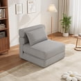 thumbnail image 1 of QinaQin Sofá cama plegable individual para piso con almohada mejorada, espuma viscoelástica de alta densidad y funda de lino, ideal para visitas o descanso diario, 1 of 7