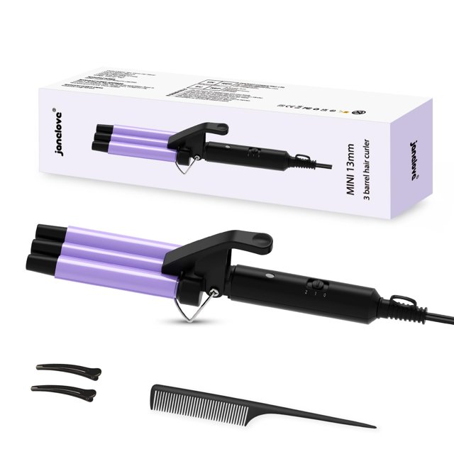 Janelove rizador de cabello mejorado, 2 temperaturas ajustables, ondas de playa de 1/2 pulgada, rizador de cabello para cabello corto y mediano, herramienta para el cabello rizador para el hogar y los