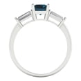 thumbnail image 4 of Three-Stone Engagement Ring for Women - 1.5ct Natural London Blue Topaz in 14K White Gold Promise Ring, 4 of 6
