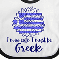 thumbnail image 4 of Inktastic I'm So Cute, I Must Be Greek Sunflower Boys or Girls Baby Bib, 4 of 4