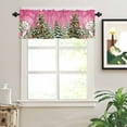 thumbnail image 2 of Pink Snowman Christmas Tree Valances for Windows Vintage Xmas Gift Winter Snowflake Rod Pocket Curtain Valance Window Treatment Short Curtains for Kitchen Living Room, 60"x14", 2 of 5