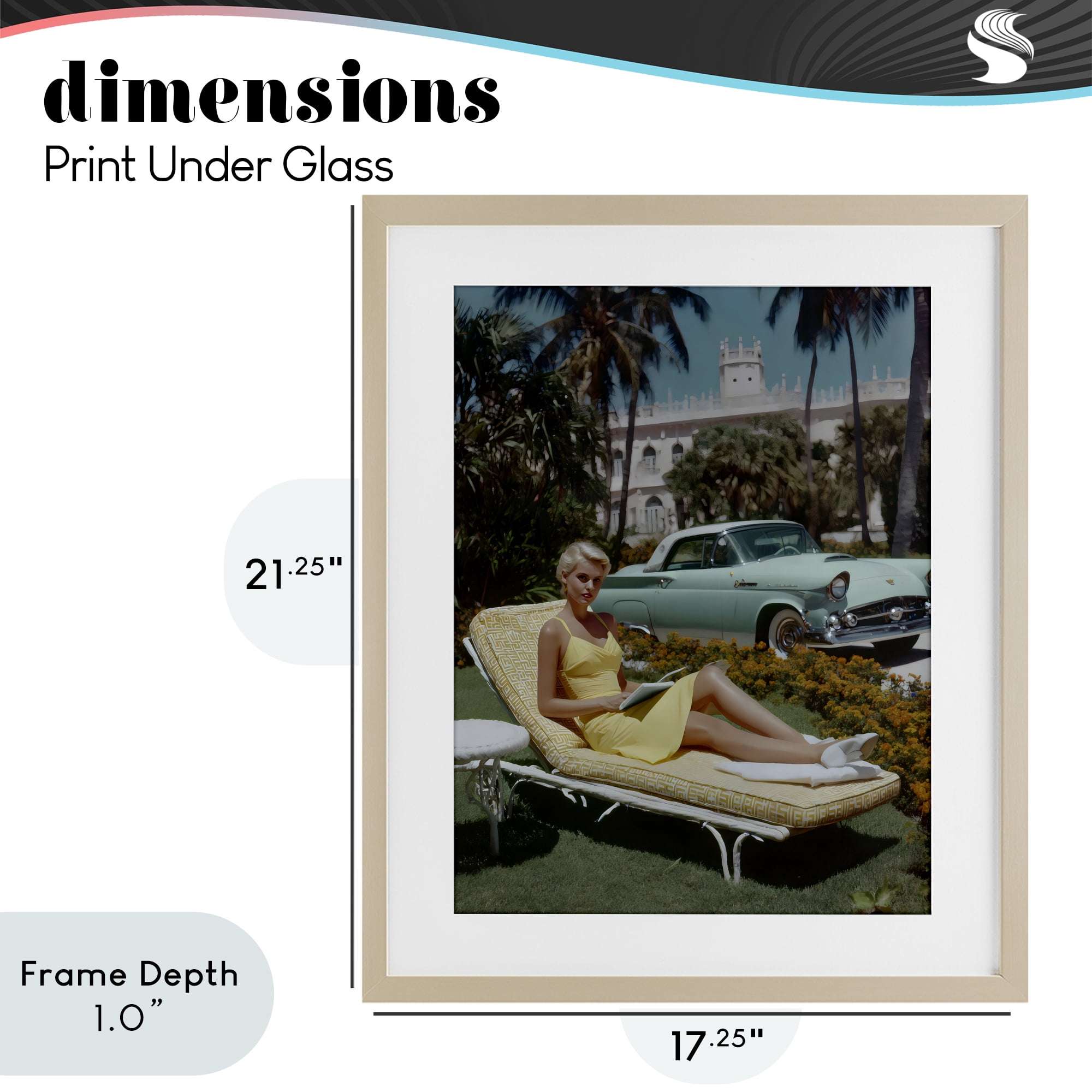 Stupell Industries Vintage Sunbathing Woman Birch Framed Print Under Glass, design by Franklyn Gregory