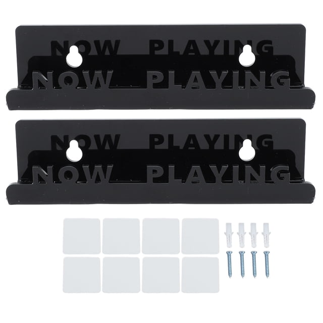 Estante de almacenamiento de discos para montaje en pared, soporte para discos de álbum de acrílico, soporte para discos flotante para dormitorio, sala de estar, oficina, negro
