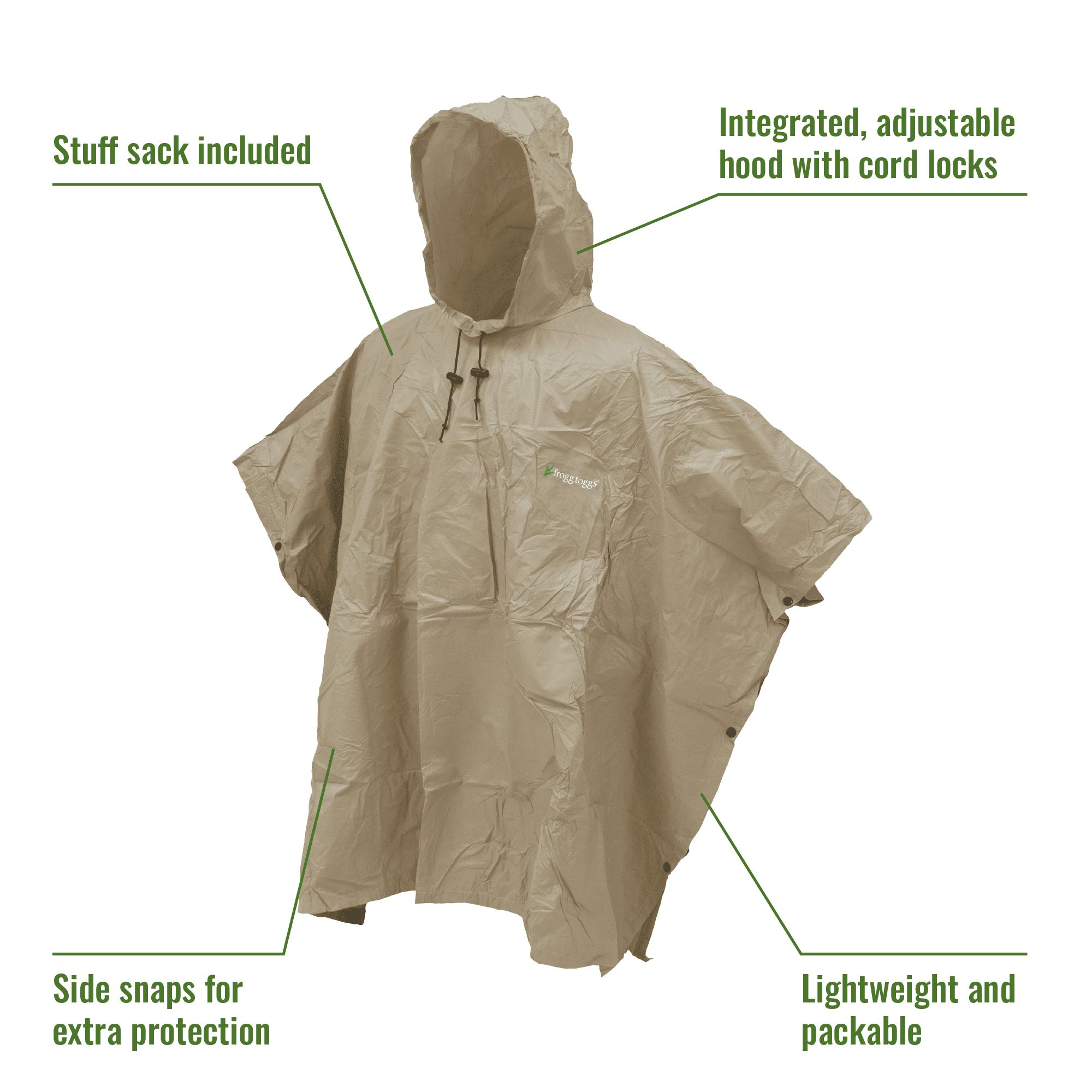 FROGG TOGGS Ultra-Lite2 Waterproof Breathable Poncho FROGG TOGGS Ultra-Lite2 Waterproof Breathable Poncho