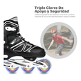 thumbnail image 3 of Patines  Bloosom En Línea Profesionales Adulto Ajustables Con Luces Negro L, 3 of 4