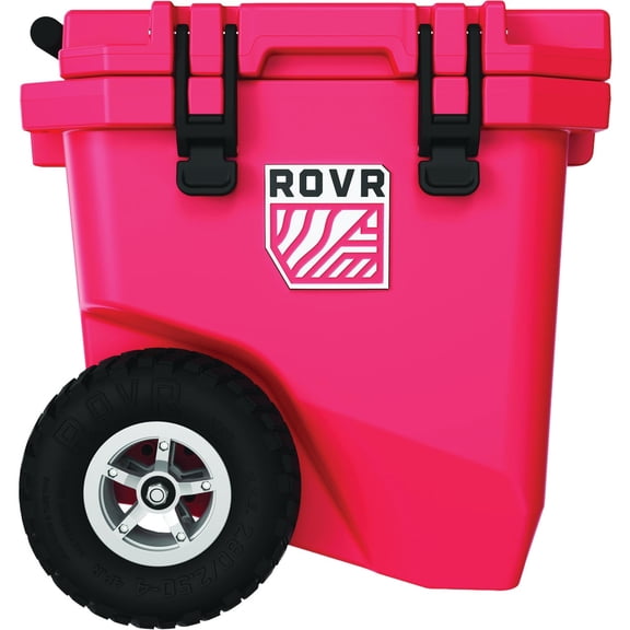 RollR 30 Quart Wheeled Hard Cooler with Tow Handle – Rugged Insulated Cooler Box for Camping, Beach, Tailgating, and Outdoor Adventures (Coral)