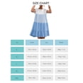 thumbnail image 5 of Vestido de empalme de color en contraste Vestido clásico de una pieza con puños con volantes Lavable a máquina para verano Azul XL, 5 of 5