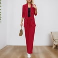 thumbnail image 6 of Lounge Sets for Women, Women's Elegant Slim Fit And Wide Leg Pants Suit Set Business Formal Outfit Two Piece Trousers, Suits(Wine,5XL), 6 of 8