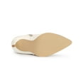thumbnail image 5 of BLISSFUL STEP Women's Ankle Boots Slouch Pointed Toe Stiletto Heel Side Zip PU Booties Cream 7.5, 5 of 7