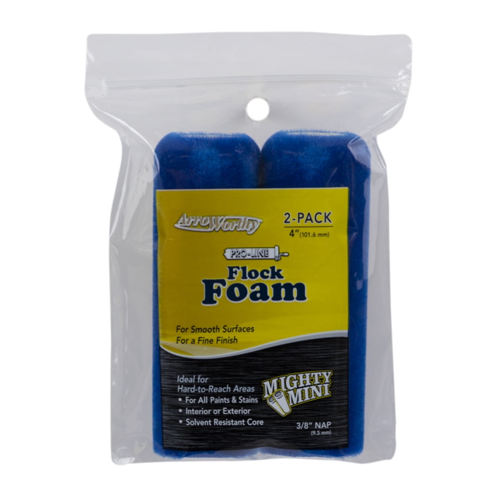 ArroWorthy 1004812 Pro-Line Flock Foam 0.375 in. x 4 Mini Paint Roller Cover - Case of 2 - Pack of 12