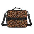 thumbnail image 2 of Brown and Orange Leopard Print Pattern Insulated Lunch Bag with Shoulder Strap and Bottle Holder,Bento School Lunch Bag Box,11x9.5x3.5 Inches, 2 of 5