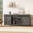 Oak color, variant on TV Stand for 75 Inch TV Farmhouse Entertainment Center with Sliding Barn Doors 66 Inch Media Console