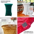thumbnail image 3 of Efavormart White Crushed Velvet Stretch Fitted Round Highboy Cocktail Table Cover, 3 of 5